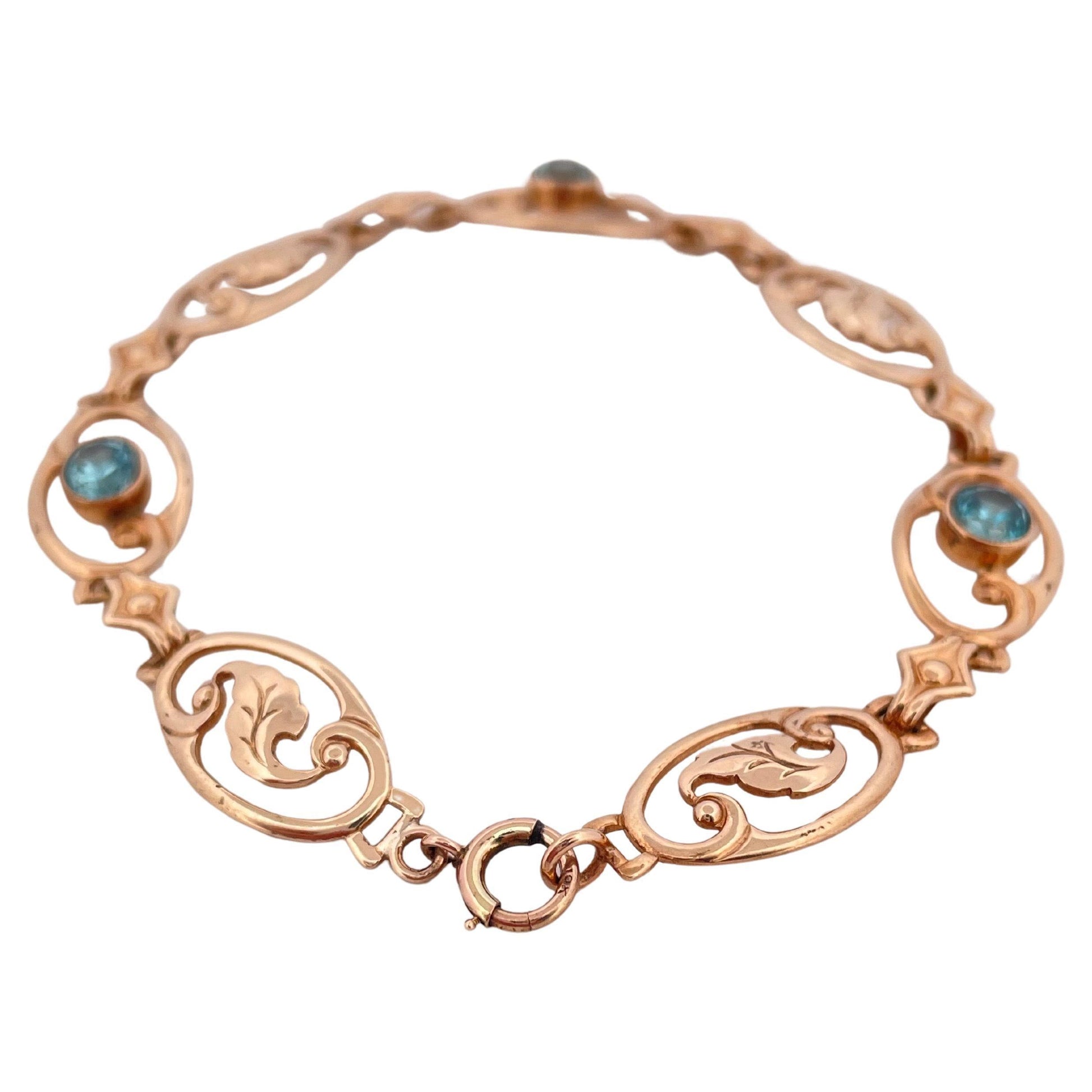 Three Zircon Stoned Bracelet Set in 10K Yellow Gold