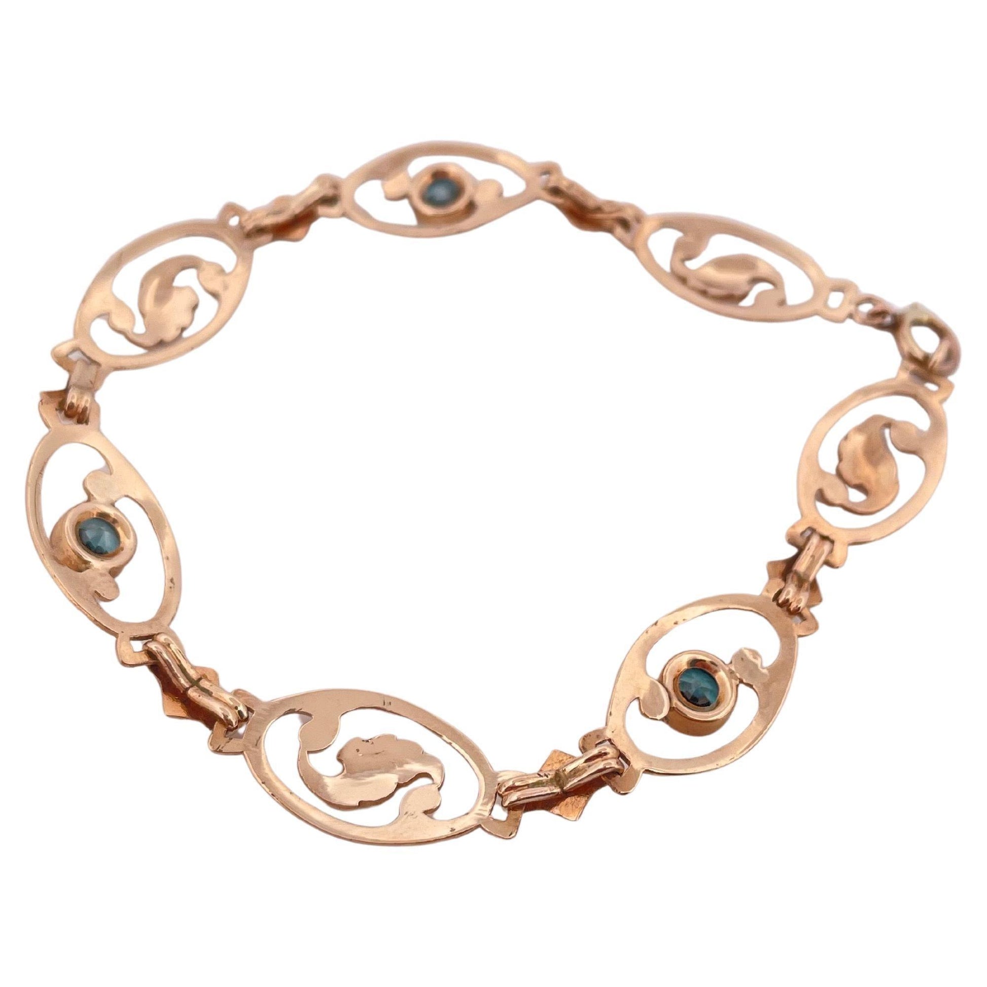 Three Zircon Stoned Bracelet Set in 10K Yellow Gold