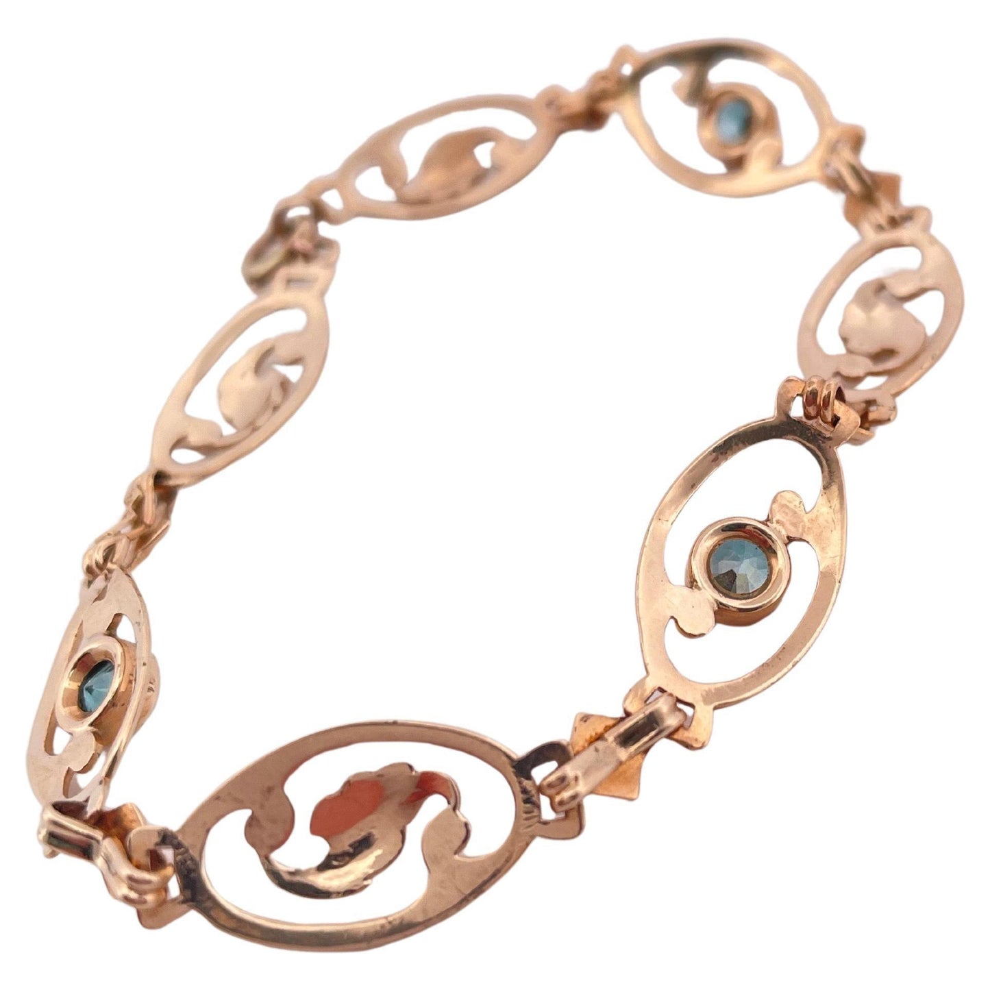 Three Zircon Stoned Bracelet Set in 10K Yellow Gold