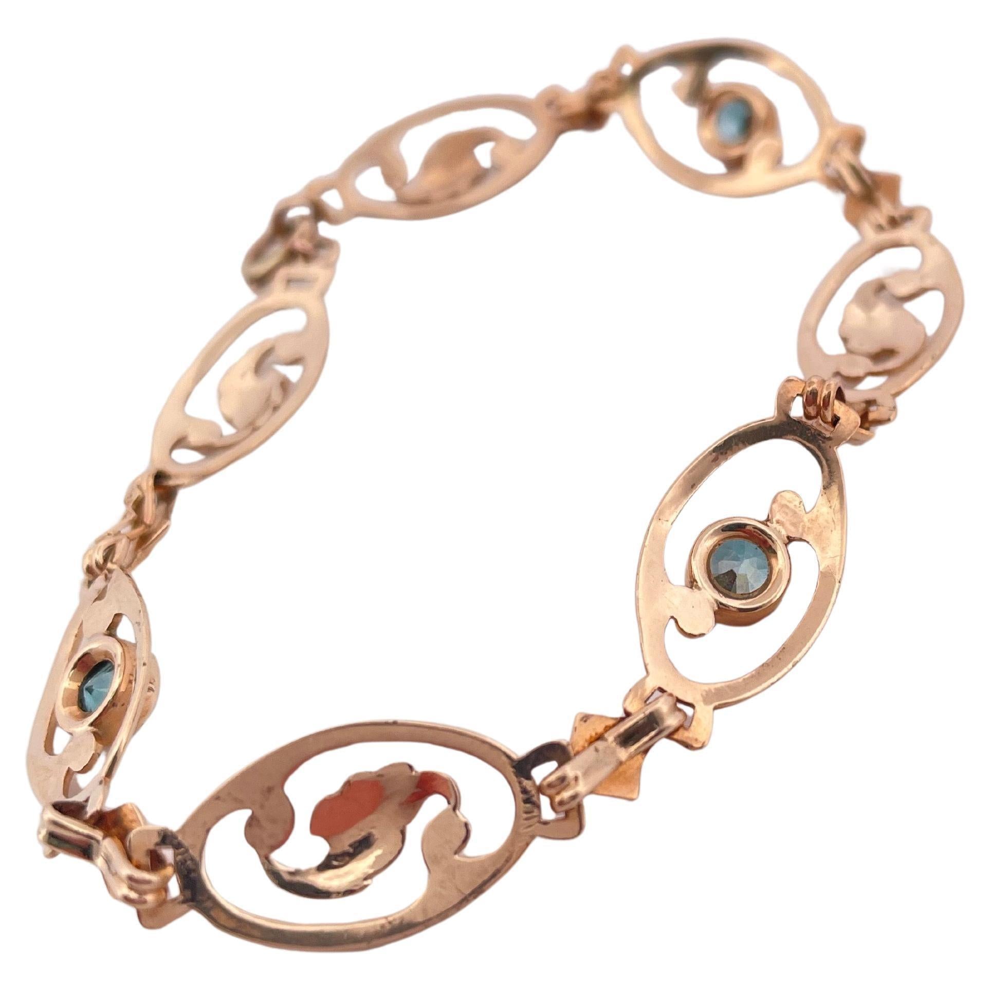 Three Zircon Stoned Bracelet Set in 10K Yellow Gold