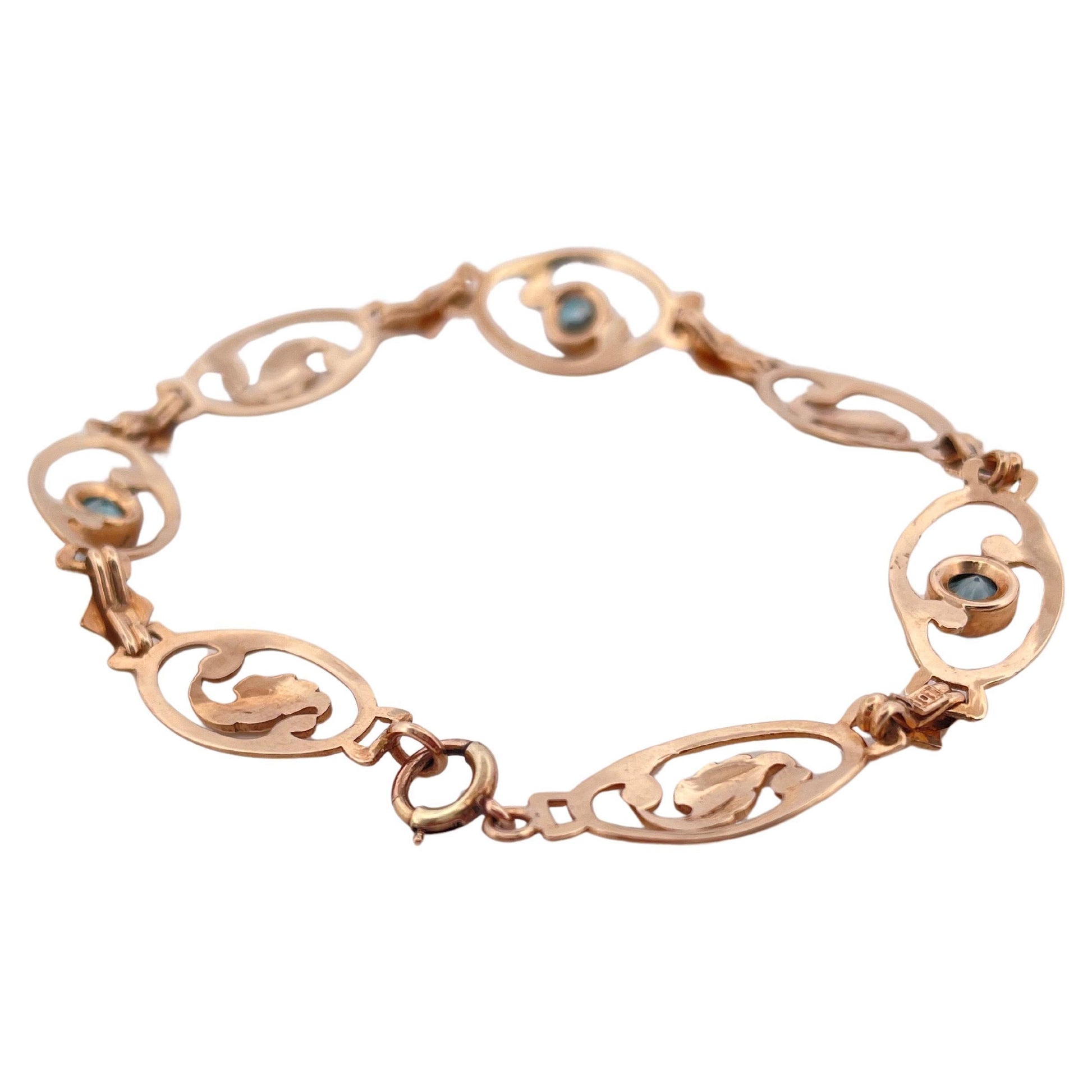 Three Zircon Stoned Bracelet Set in 10K Yellow Gold