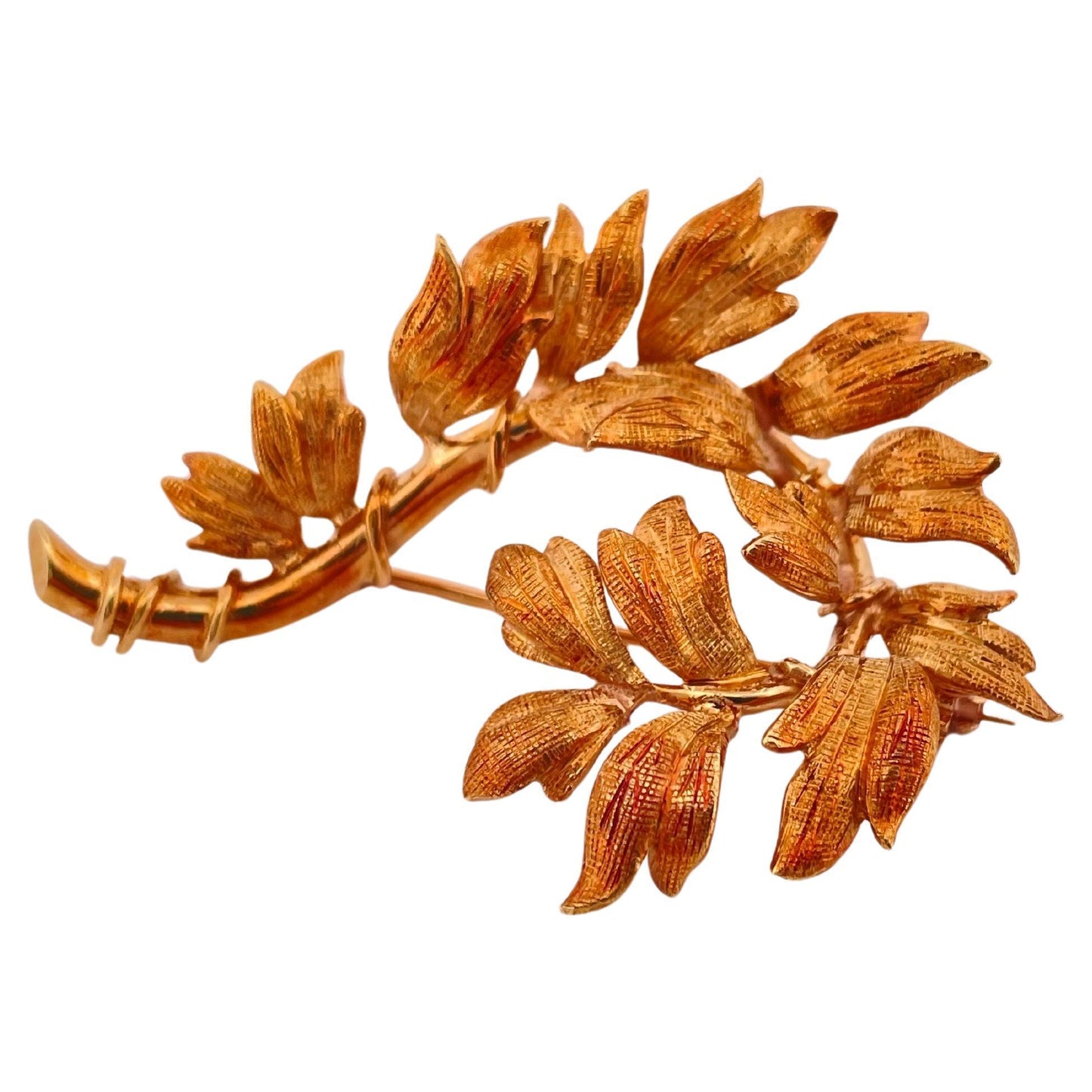 Tiffany & Co Leaf and Branch Brooch Done in 18K Yellow Gold