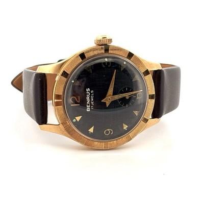 Vintage 1960s BENRUS 10K RGP 17J Manual Wind Men's Watch Serviced 33 Millimeter
