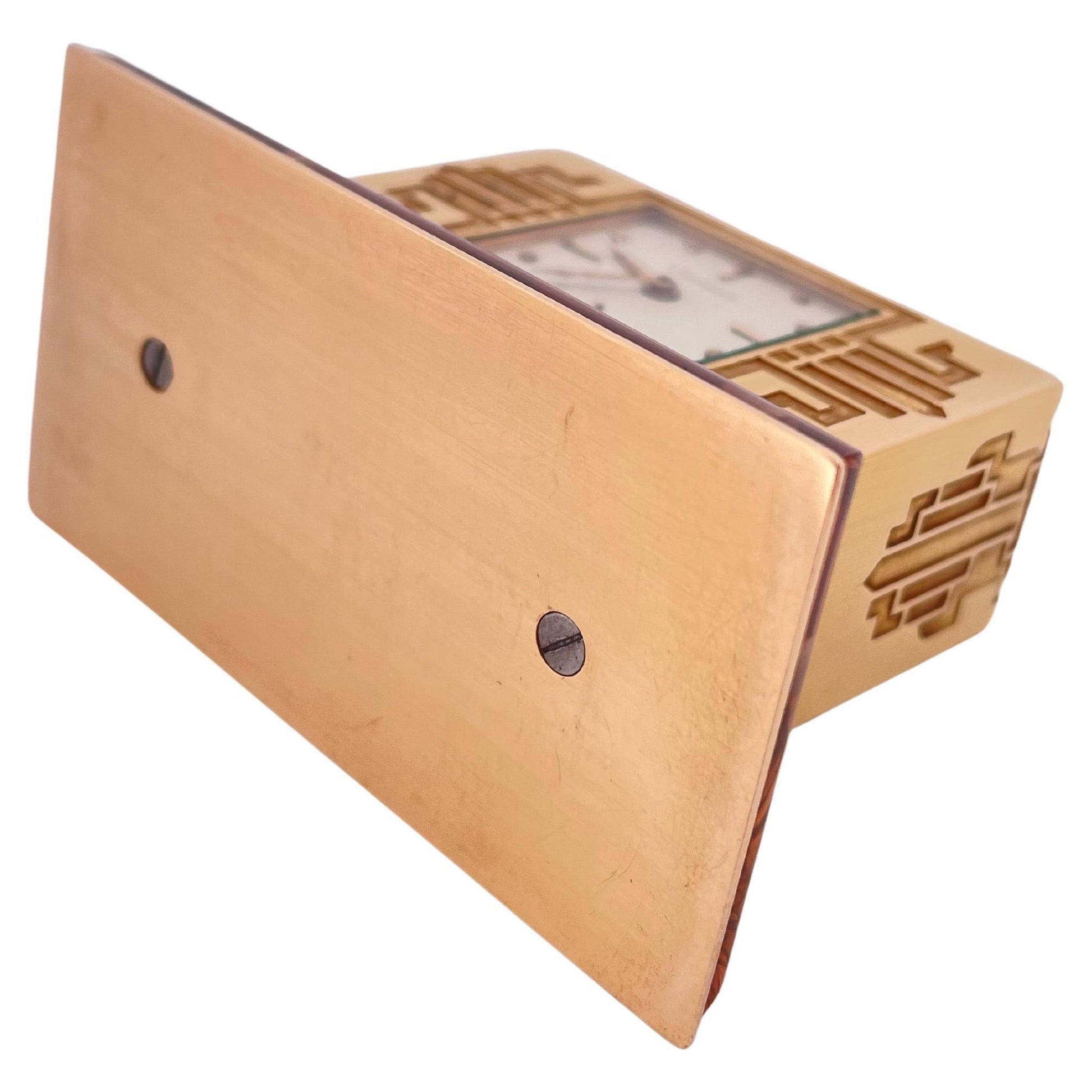 Vintage Cartier Table clock Done In 18K Yellow Gold