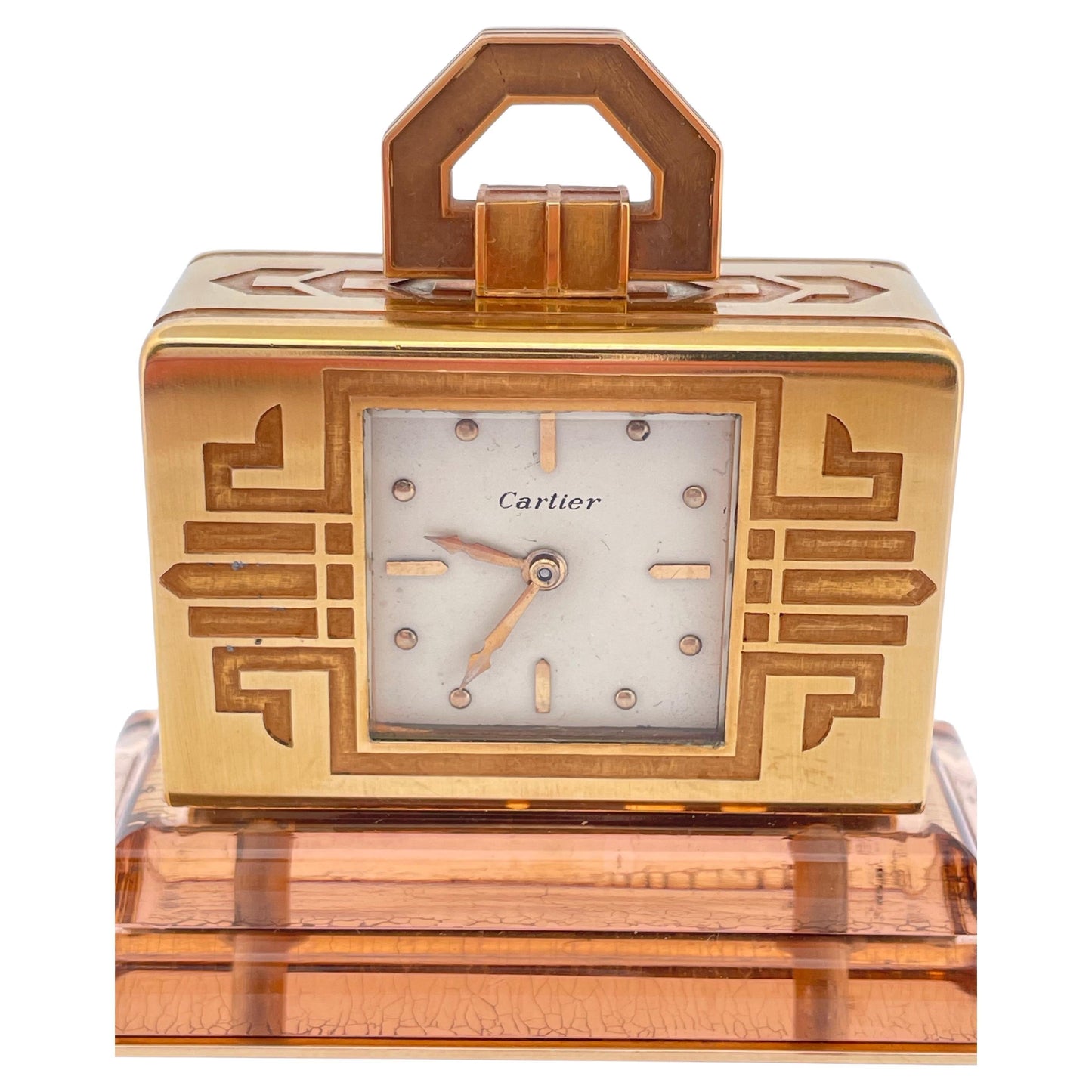 Vintage Cartier Table clock Done In 18K Yellow Gold