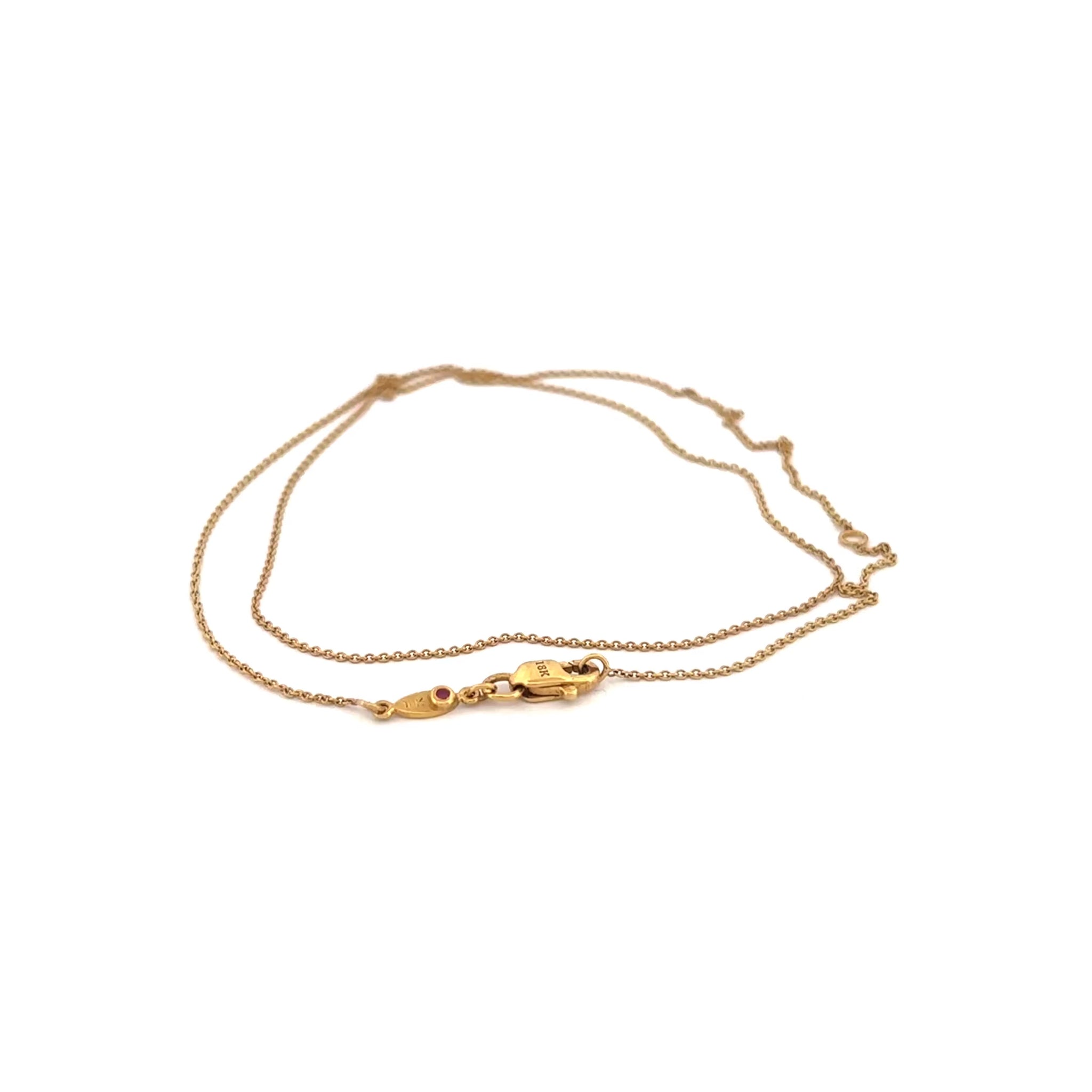 18K Yellow Gold Roberto Coin Chain with Ruby