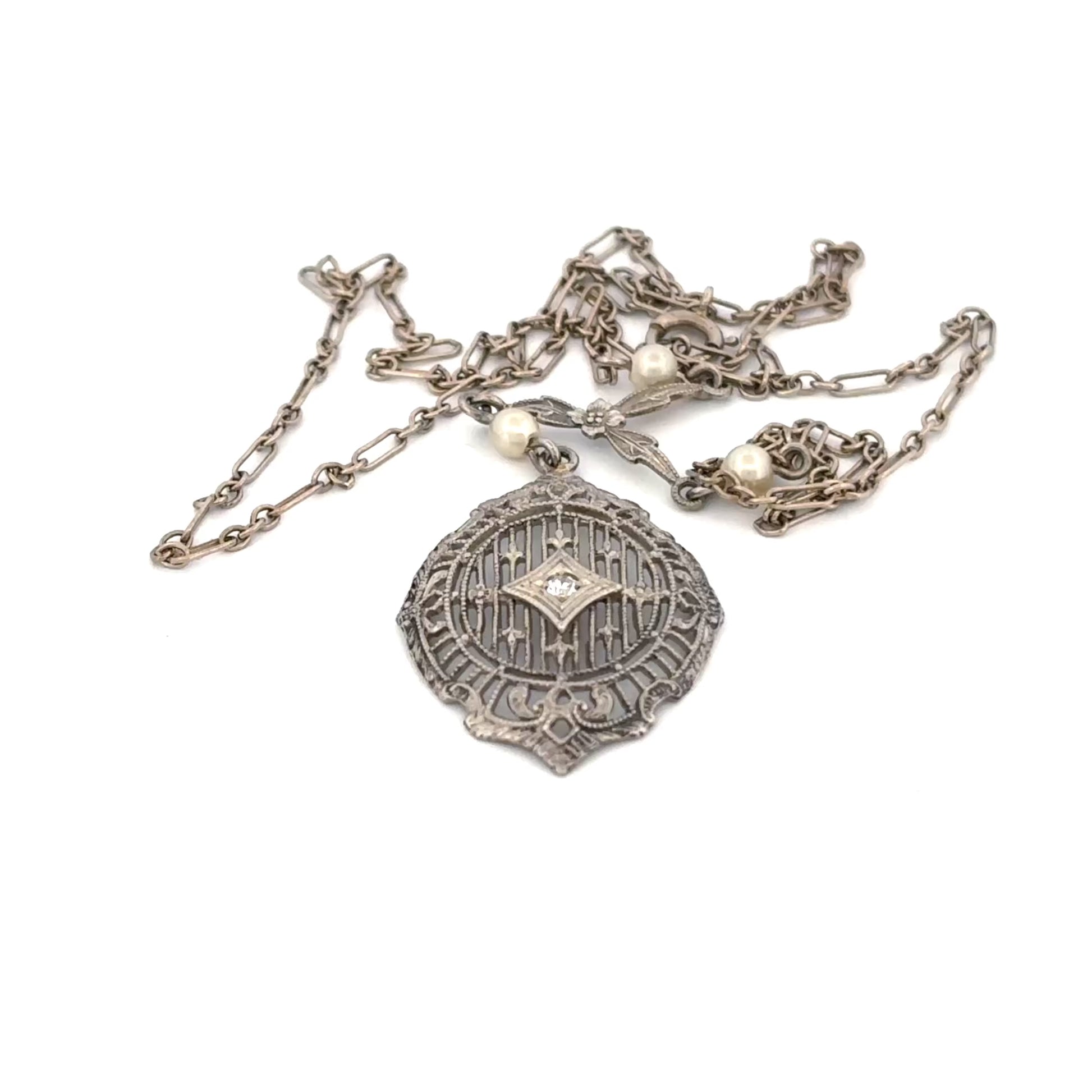 10K Filigree Lavaliere