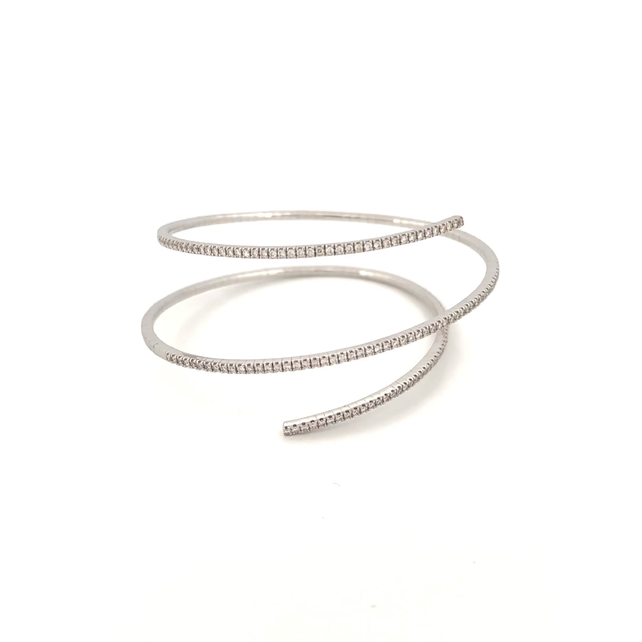14K White Gold 2.00 Diamond Wrap Bracelet