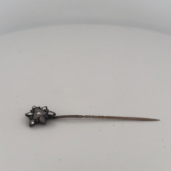 10K & Silver Victorian Diamond Stick Pin Hardy & Hayes Company Pittsburgh
