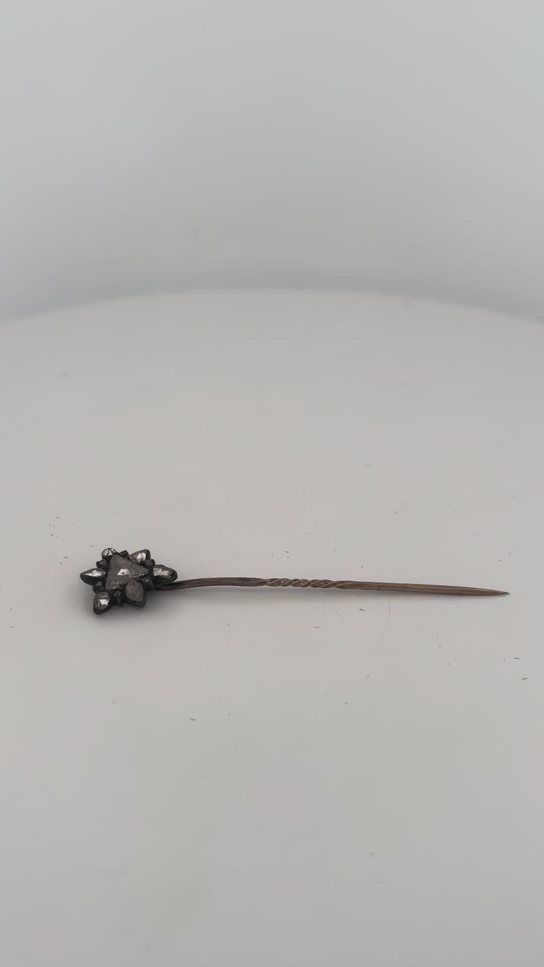 10K & Silver Victorian Diamond Stick Pin Hardy & Hayes Company Pittsburgh