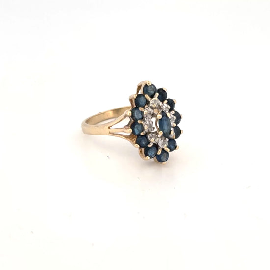10K Sapphire & Diamond Ring