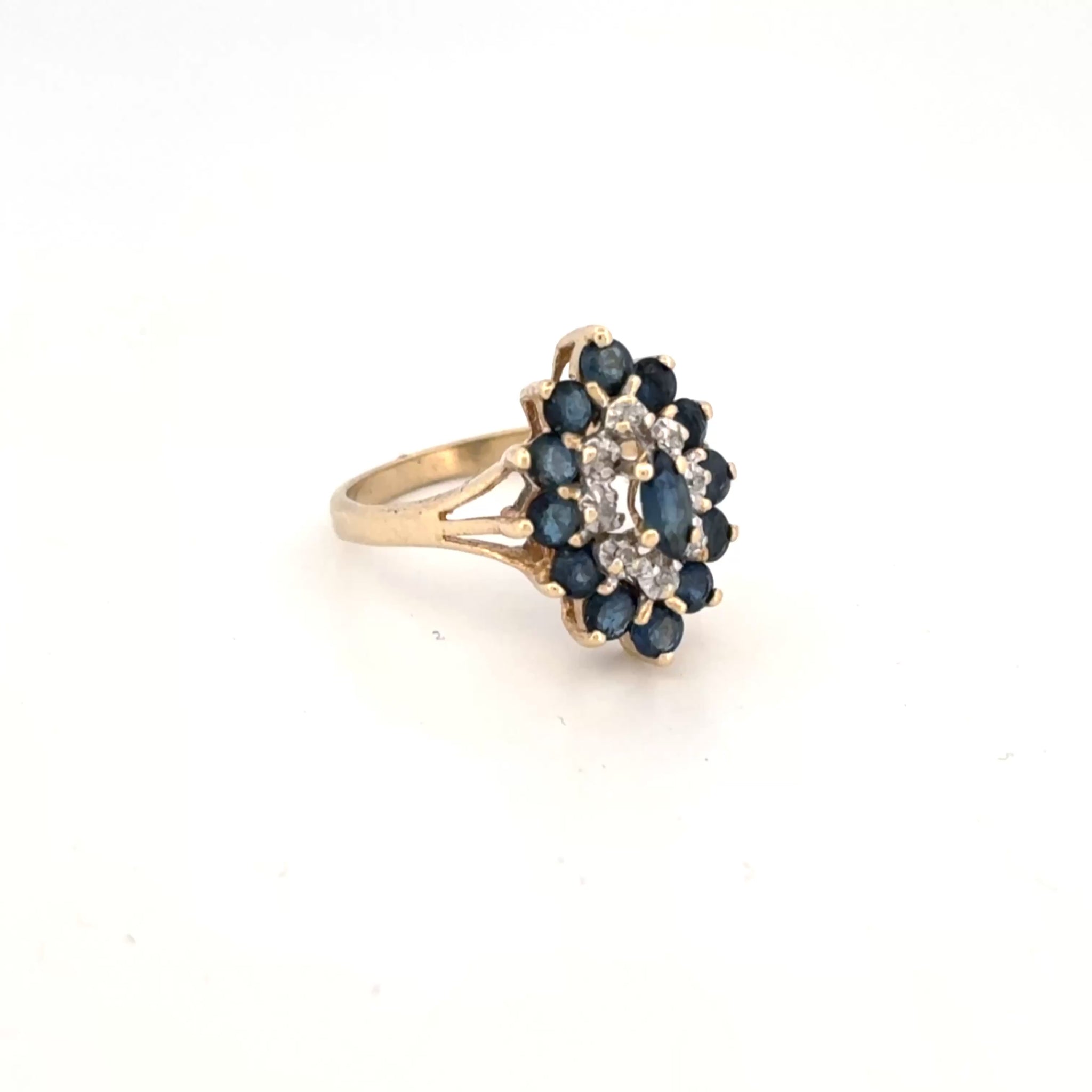 10K Sapphire & Diamond Ring