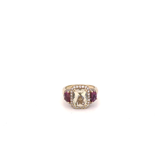 14K Citrine & Tourmaline Ring