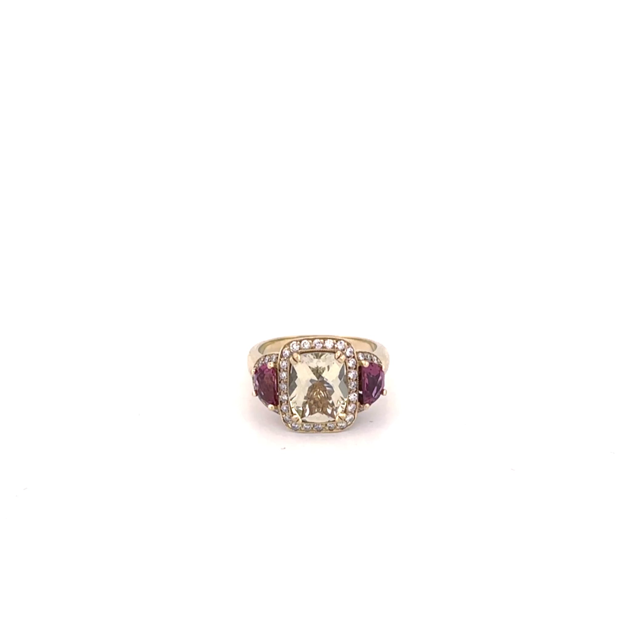 14K Citrine & Tourmaline Ring