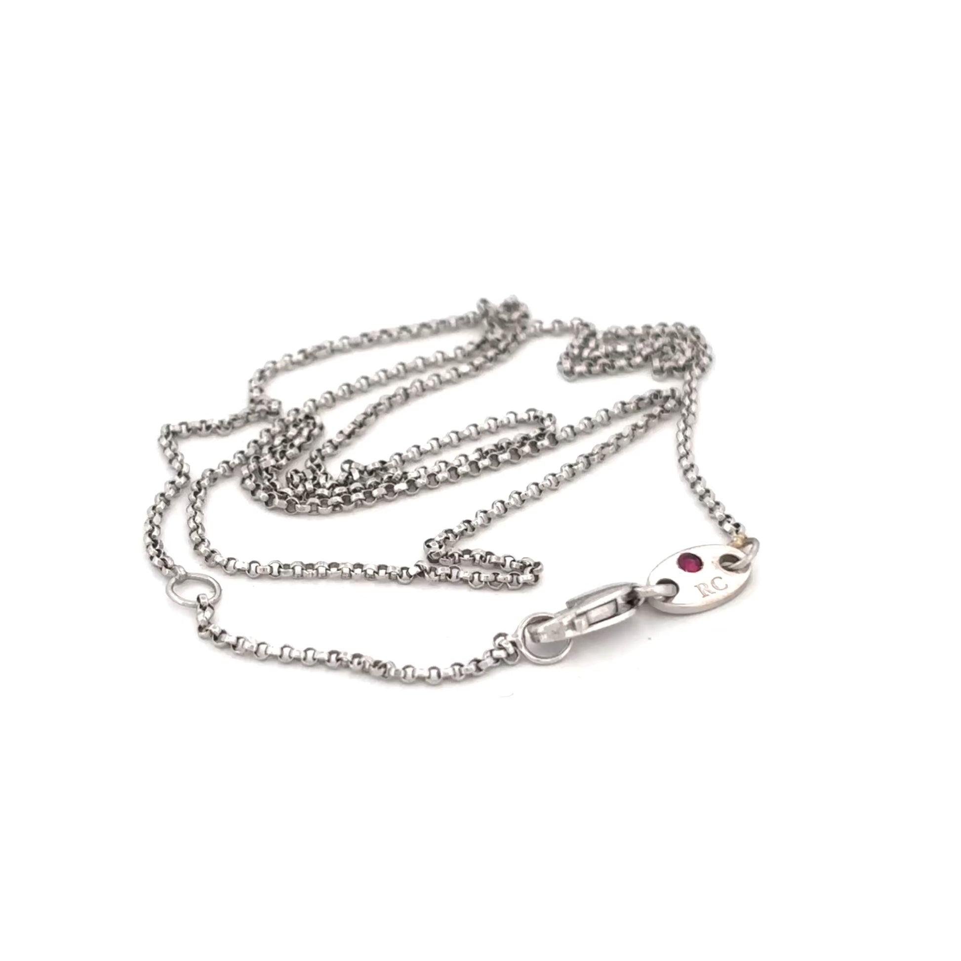 18K White Gold Roberto Coin Chain with Ruby