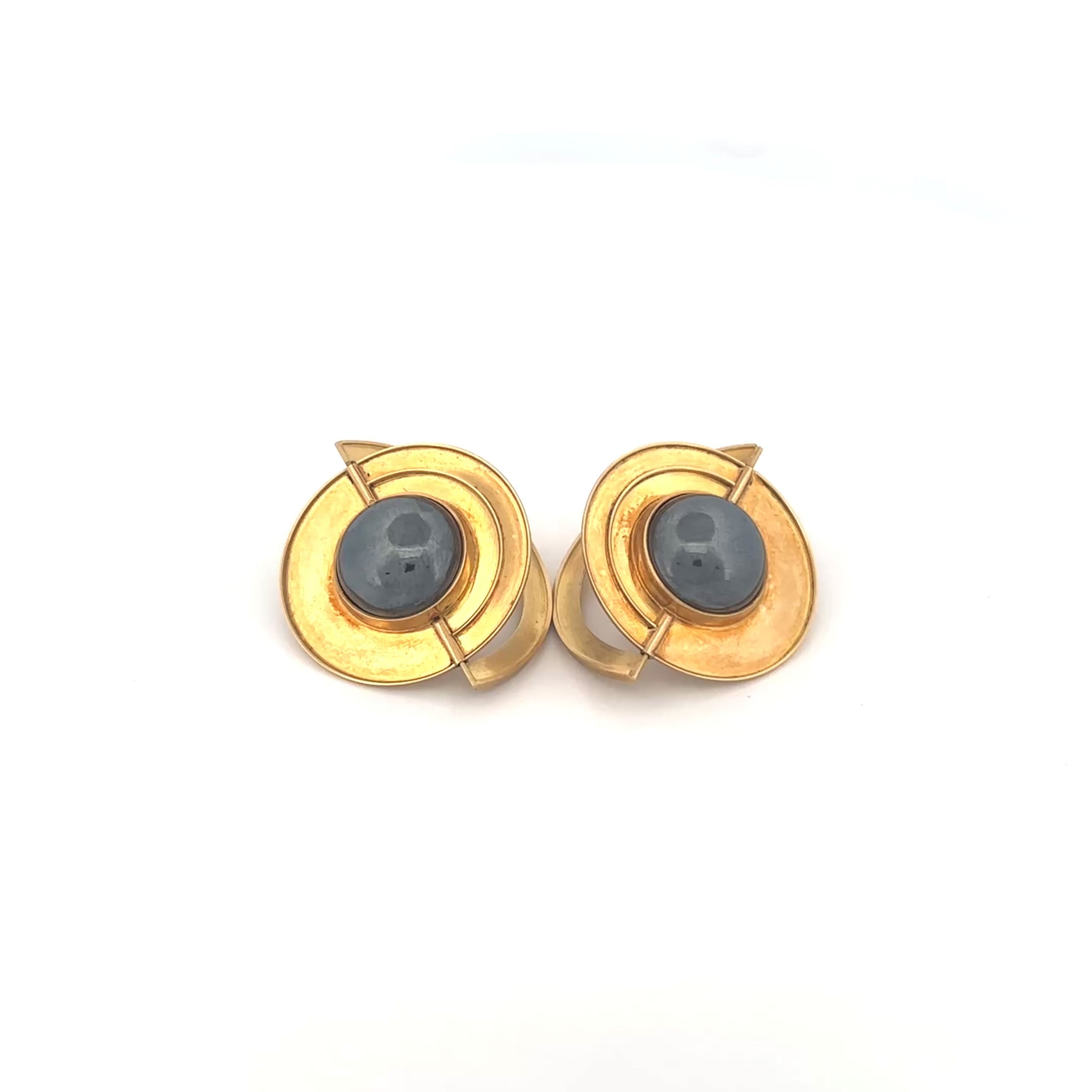 18K Hematite Earrings