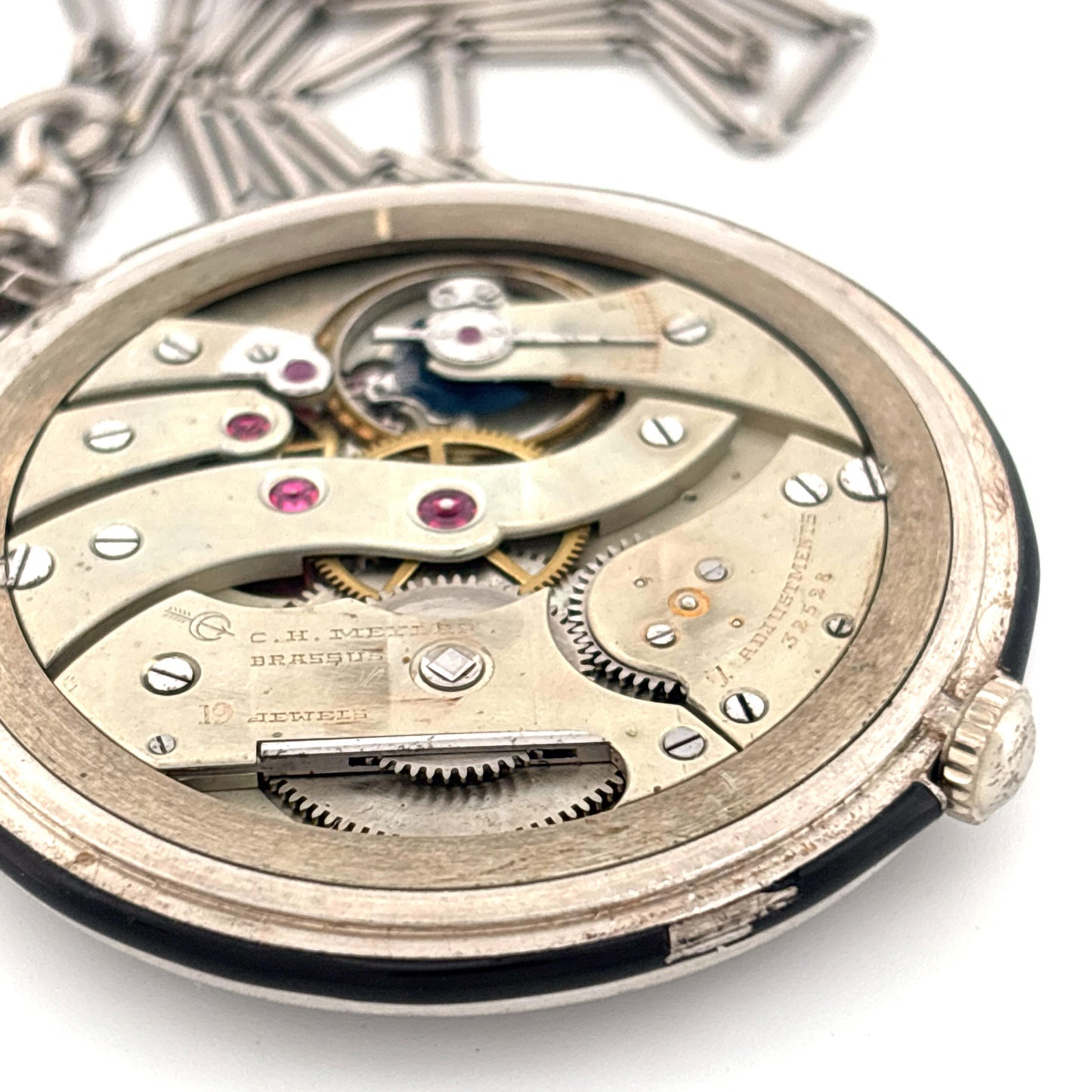 1920s Platinum Tiffany & Co. Diamond Pocket Watch with Chain
