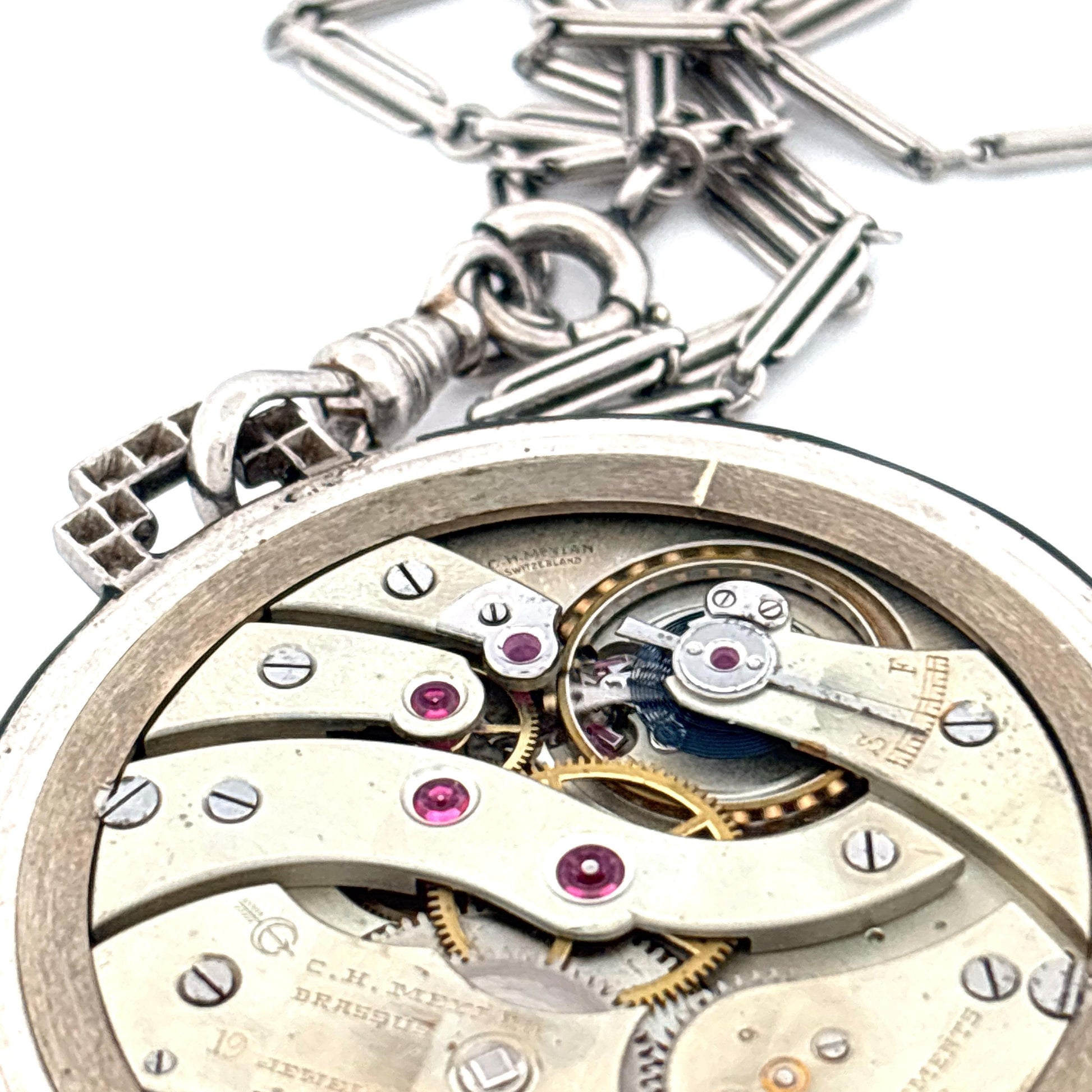 1920s Platinum Tiffany & Co. Diamond Pocket Watch with Chain