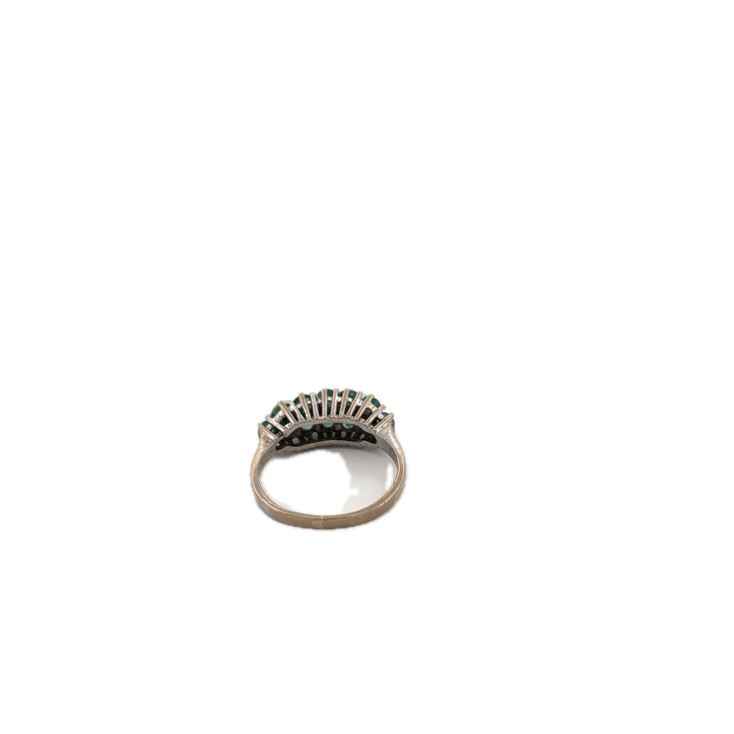 18K White Gold Emerald and Diamond Ring