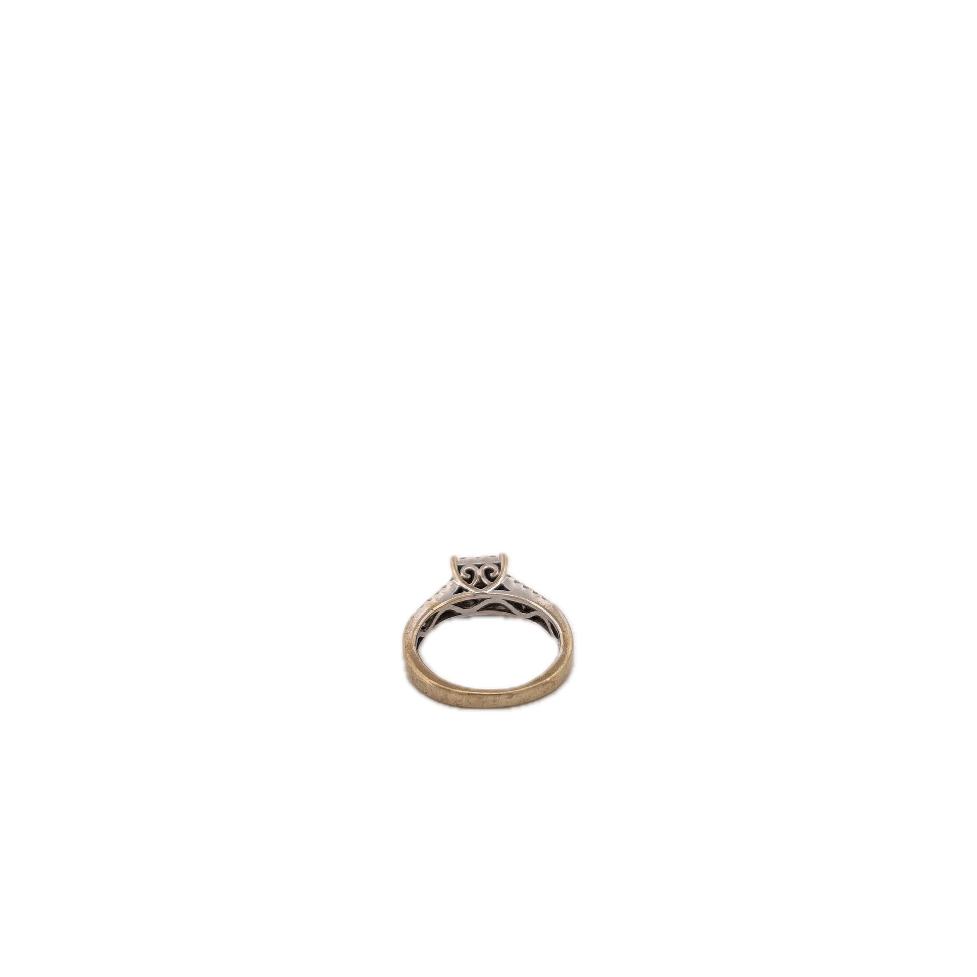 14k Gold Square Diamond Cluster Ring