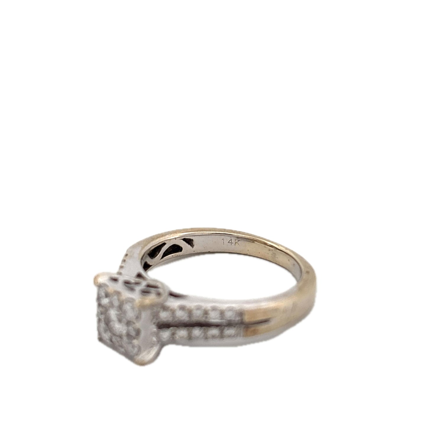 14k Gold Square Diamond Cluster Ring