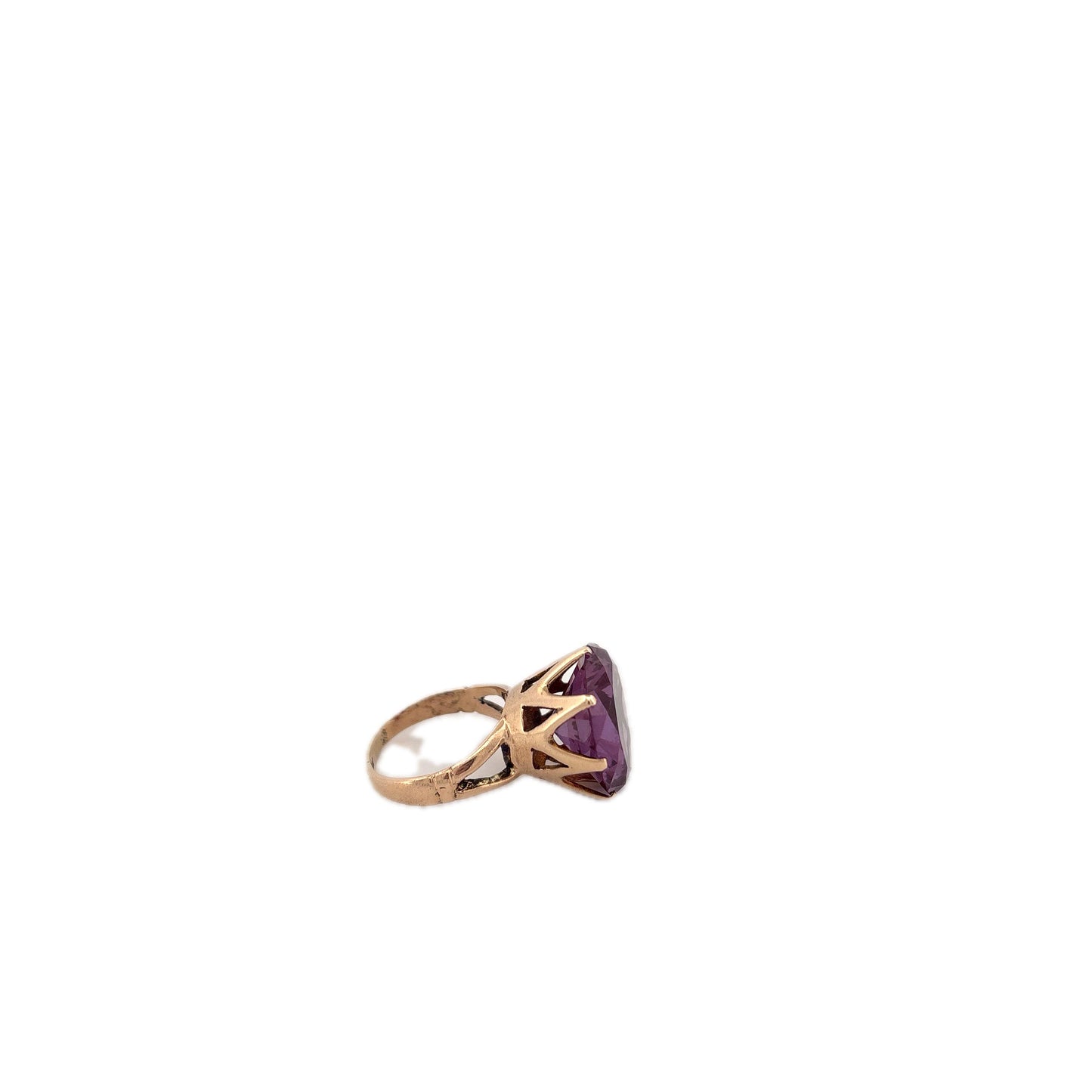 14K Yellow Gold Large Alexandrite Cocktail Ring