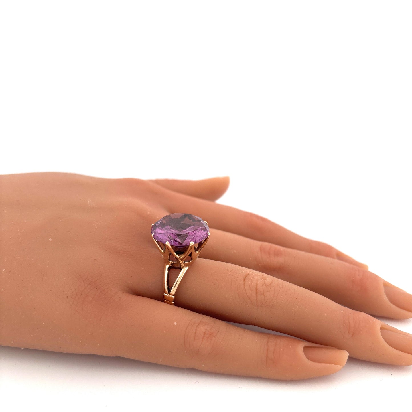 14K Yellow Gold Large Alexandrite Cocktail Ring