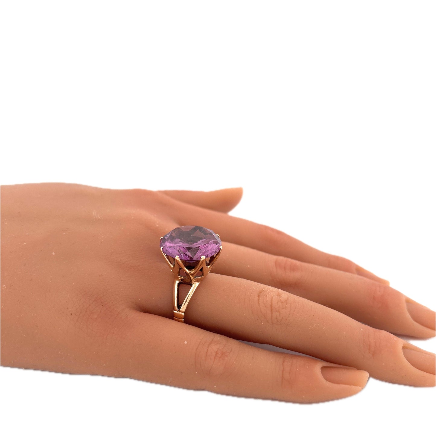 14K Yellow Gold Large Alexandrite Cocktail Ring