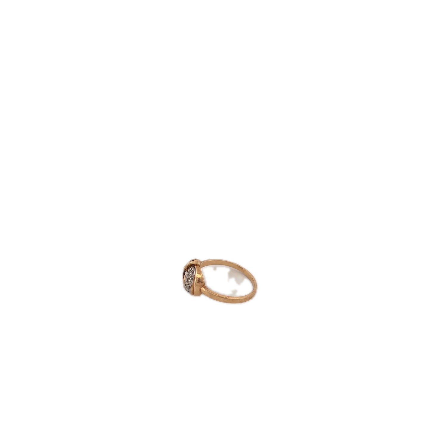 14k Yellow Gold Knot Ring with Diamonds