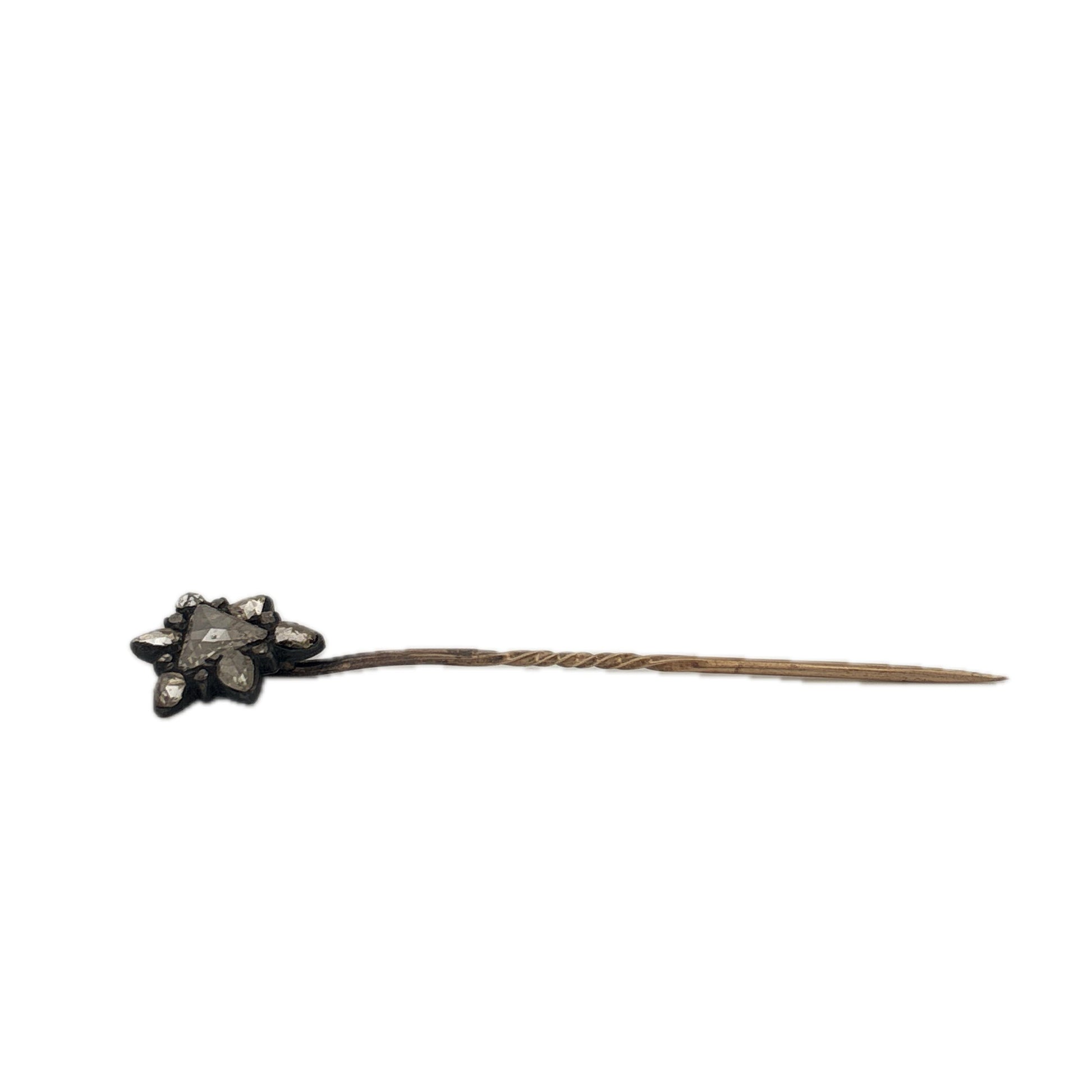 10K & Silver Victorian Diamond Stick Pin Hardy & Hayes Company Pittsburgh
