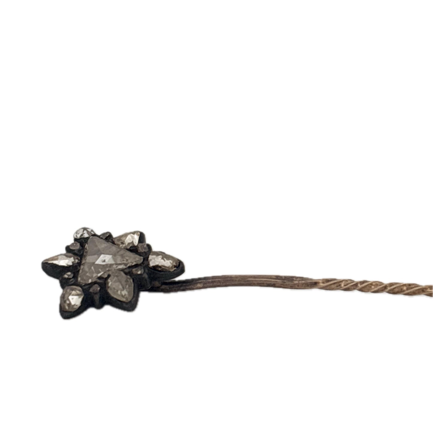 10K & Silver Victorian Diamond Stick Pin Hardy & Hayes Company Pittsburgh