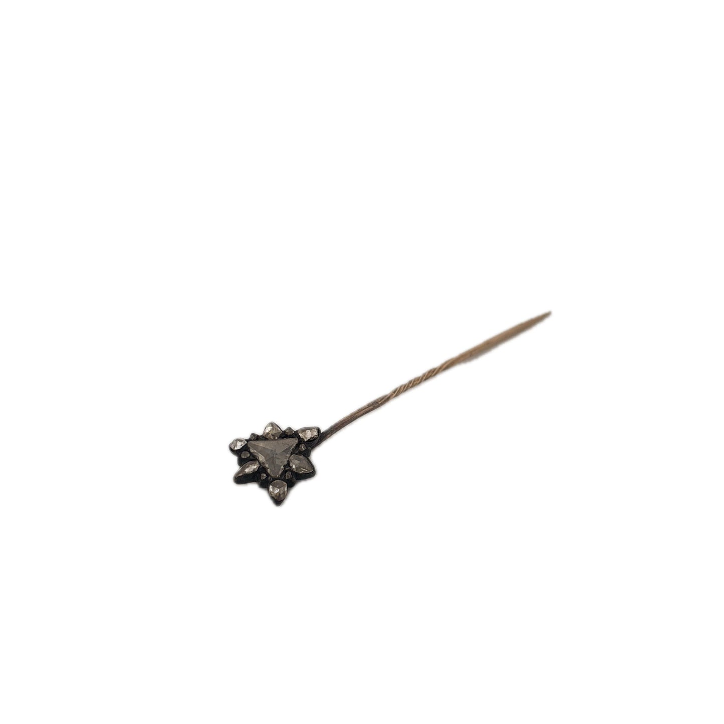 10K & Silver Victorian Diamond Stick Pin Hardy & Hayes Company Pittsburgh
