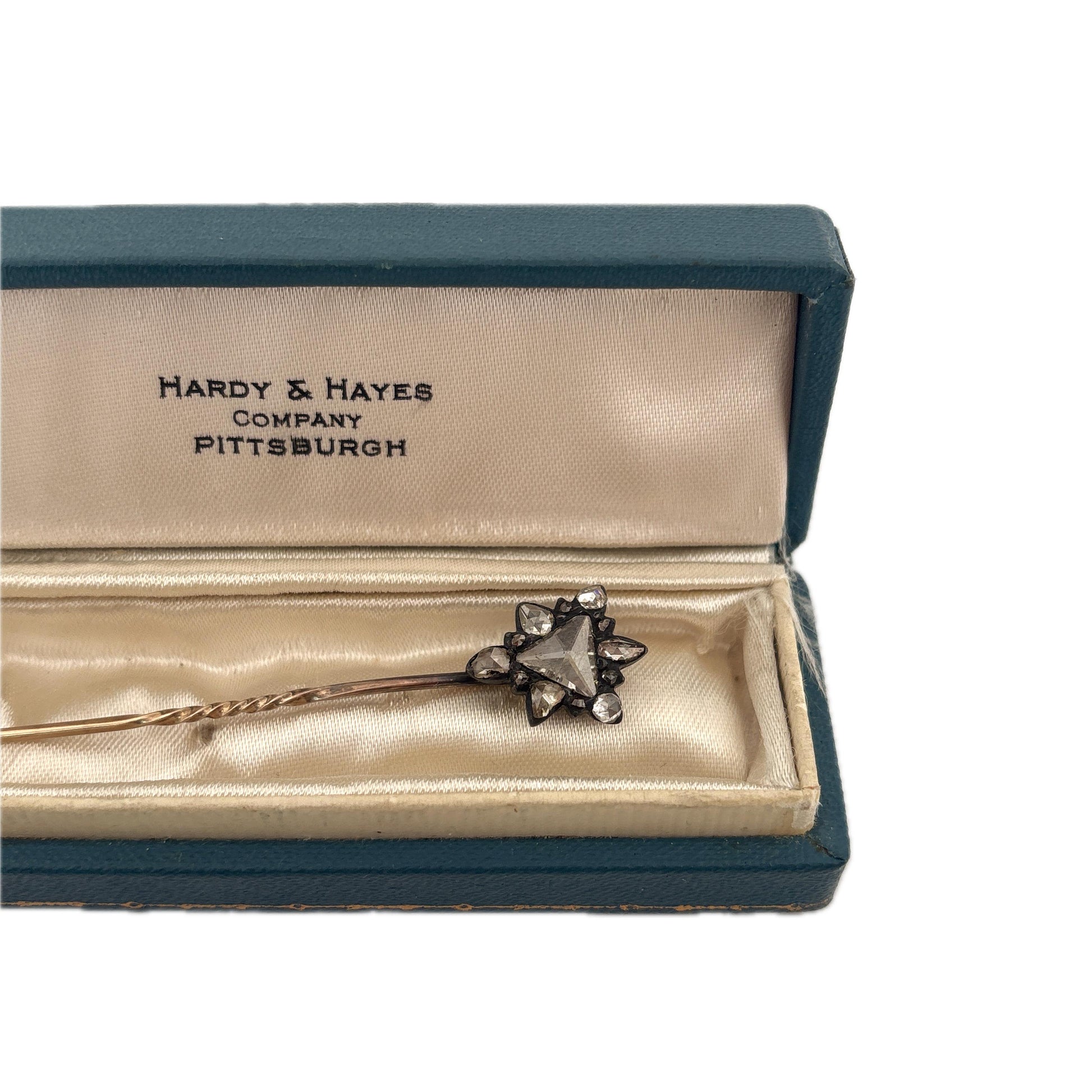10K & Silver Victorian Diamond Stick Pin Hardy & Hayes Company Pittsburgh