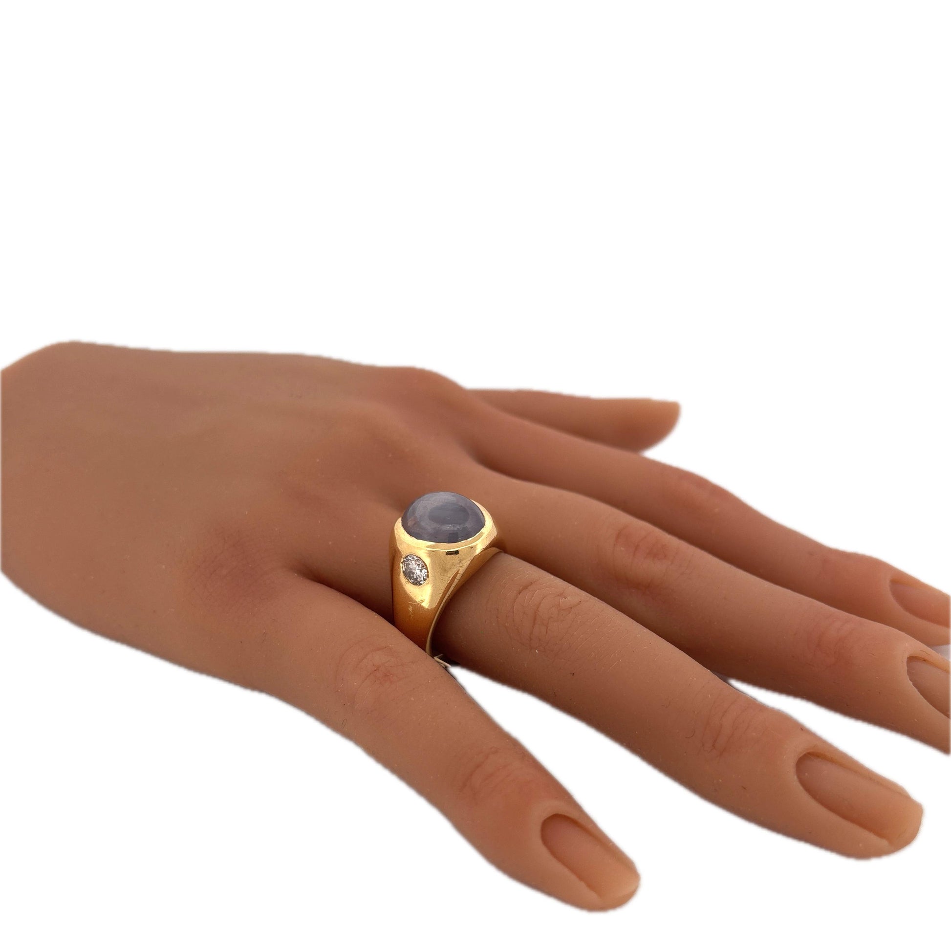 18K Yellow Gold Star Sapphire 12.0ct Diamond 0.76ctw G-H SI