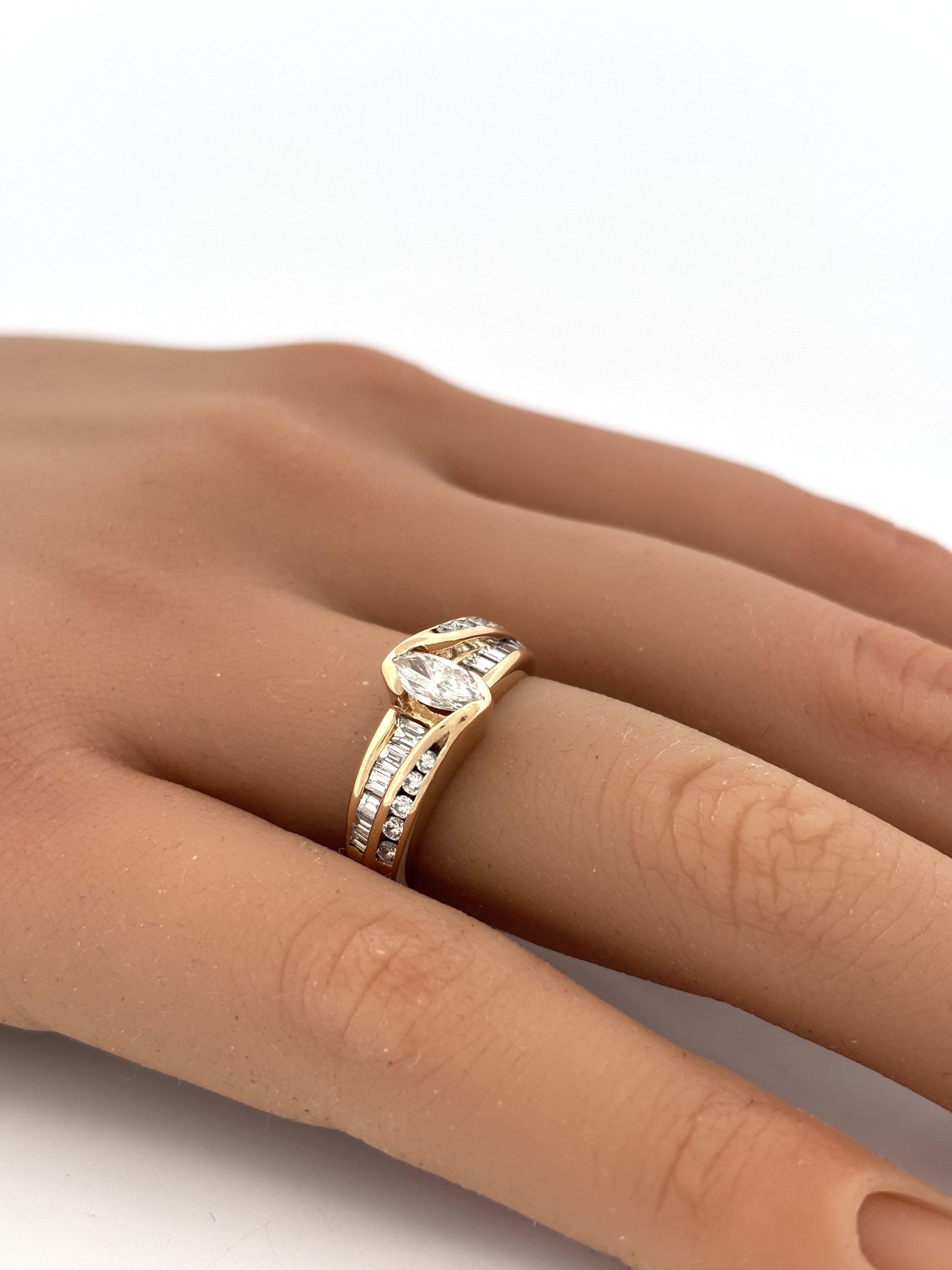 14k Marquise Diamond Ring