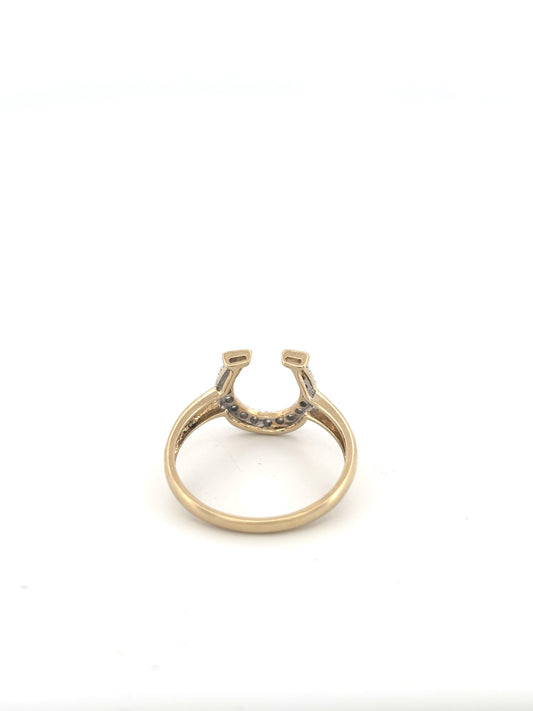 14k Diamond Horseshoe Ring