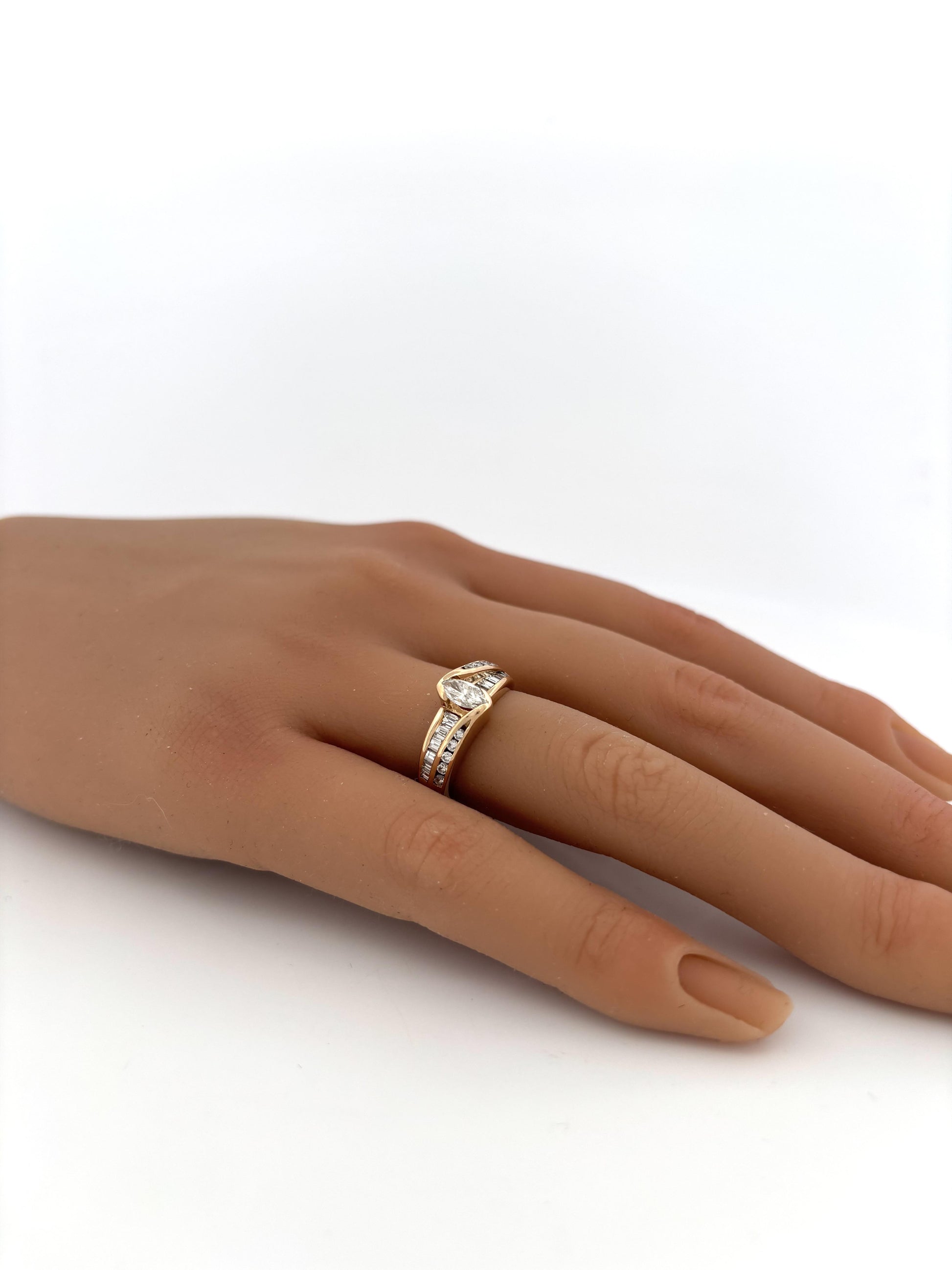 14k Marquise Diamond Ring