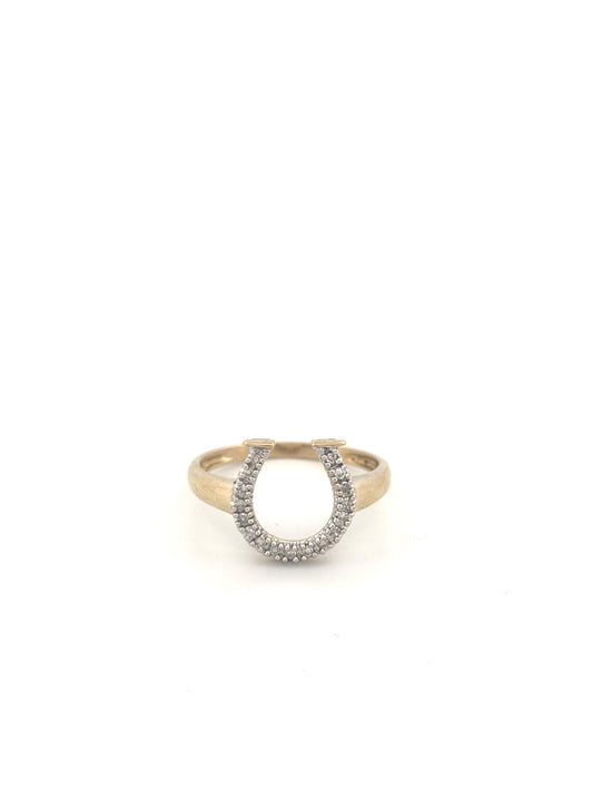 14k Diamond Horseshoe Ring